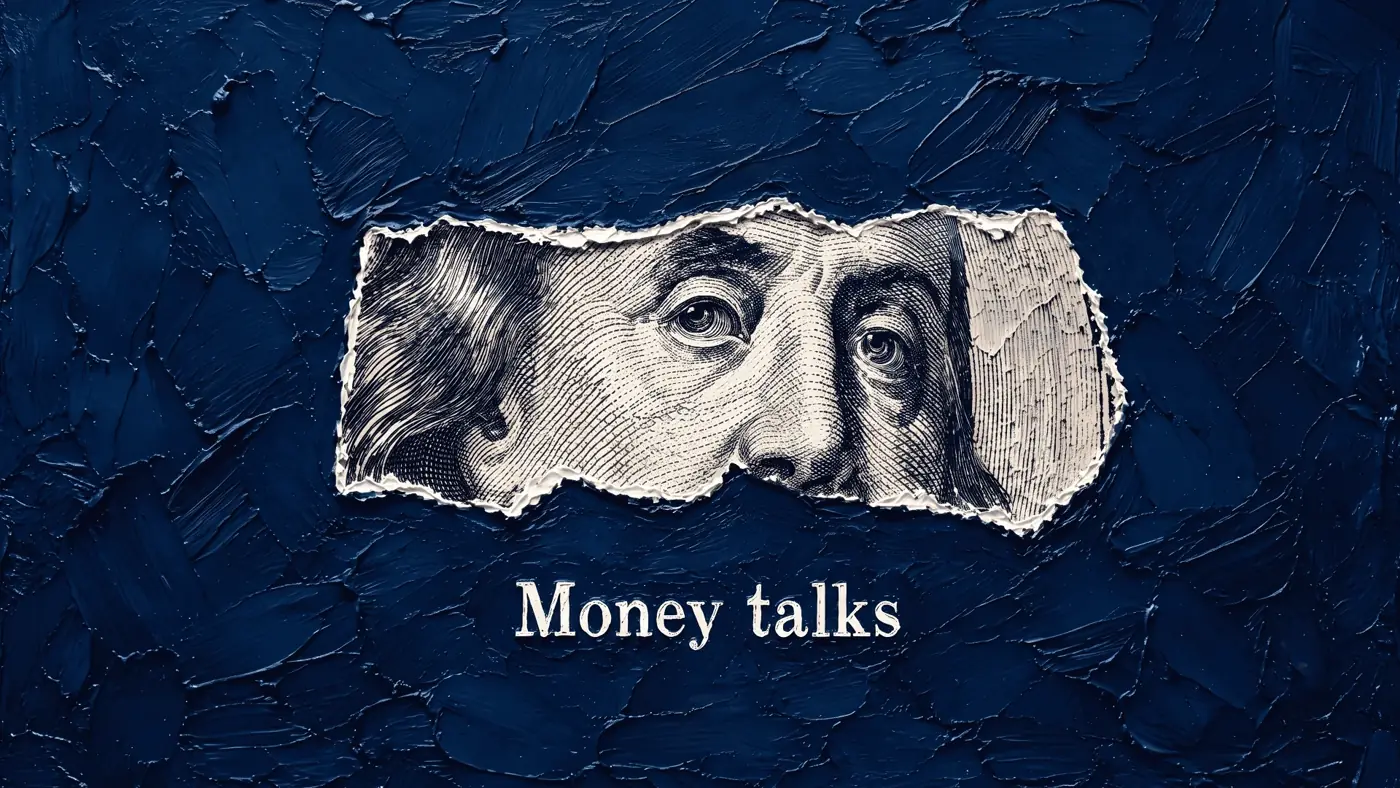 Money talks - nota de dólar em pintura a óleo