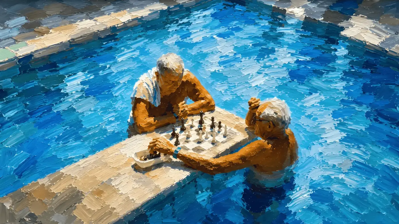 Xadrez na piscina